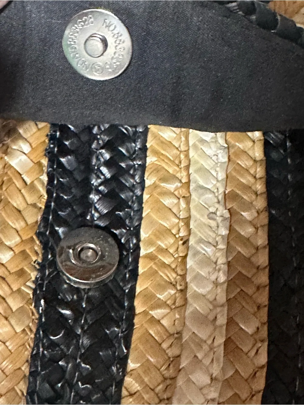 MudPie Black and Tan Woven Wristlet Clutch